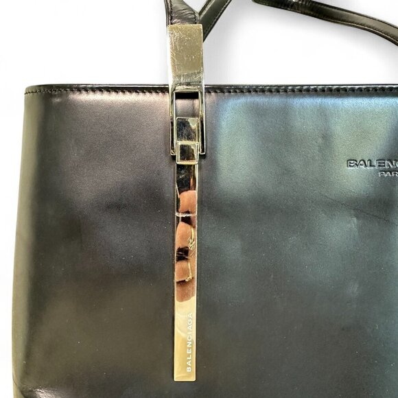 Women's Balenciaga Black Leather Tote - Picture 4 of 16